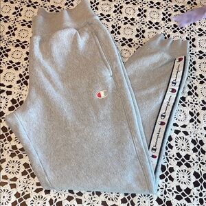Champion Gray Kids Joggers with Logo Tape